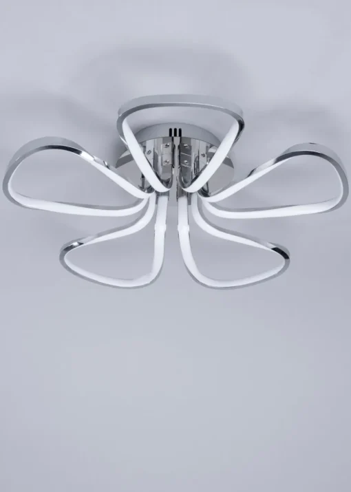BHS Chrome Alvar 5 Petals LED Flush Light