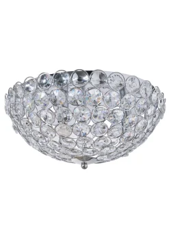 BHS Chrome Ava Flush Ceiling Light (16cm x 35cm)