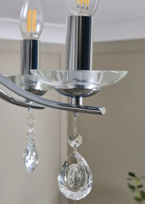BHS Chrome Bugsy Flush Ceiling 5 Light (36cm x 55cm)