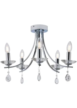 BHS Chrome Bugsy Flush Ceiling 5 Light (36cm x 55cm)