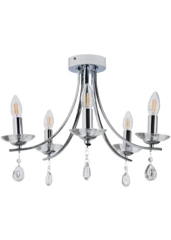 BHS Chrome Bugsy Flush Ceiling 5 Light (36cm x 55cm)
