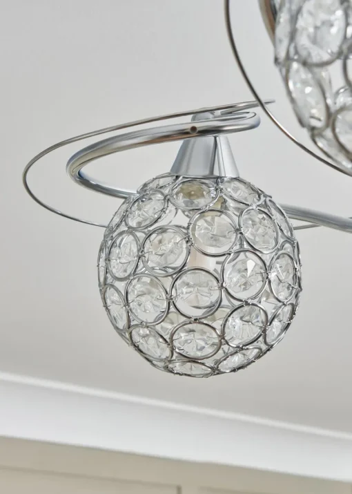 BHS Chrome Orianna Flush 3 Light (22cm x 43cm)
