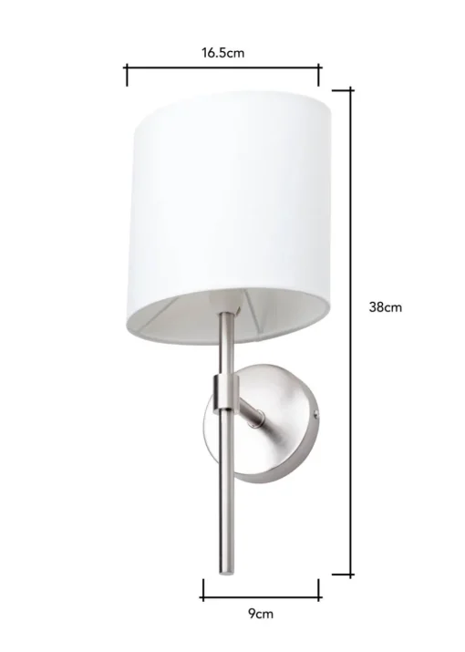 BHS Chrome Oz Shade Wall Light (38cm x 16.5cm)