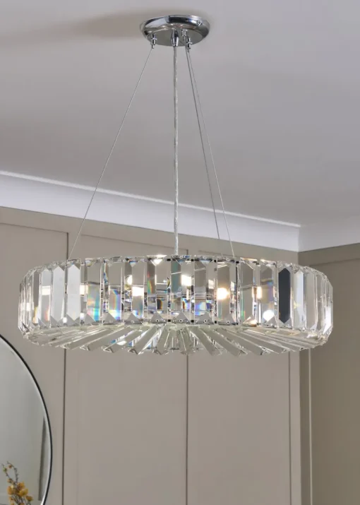 BHS Chrome Renee Crystal Pendant (35-115cm x 50cm)