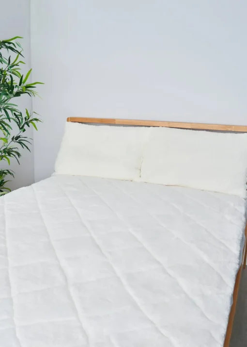 BHS Cream Teddy Fleece Mattress Protector
