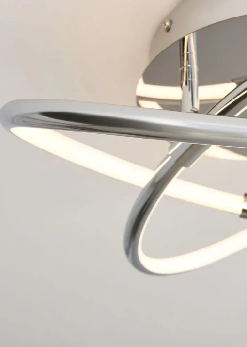 BHS Eero Knotted Shape LED Flush Ceiling Light Chrome (15cm x 36cm)