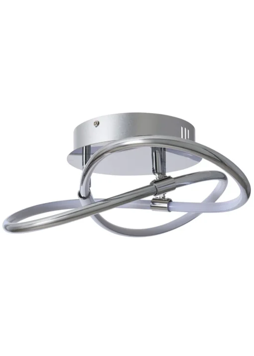 BHS Eero Knotted Shape LED Flush Ceiling Light Chrome (15cm x 36cm)