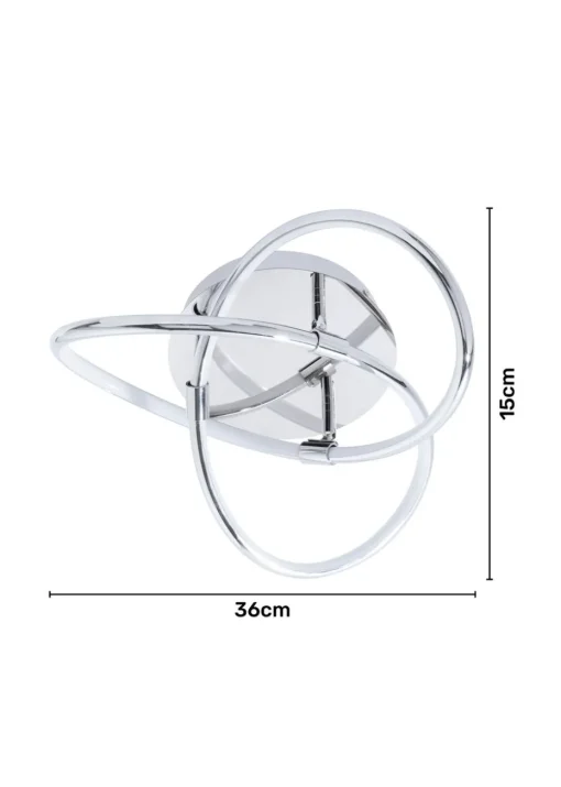 BHS Eero Knotted Shape LED Flush Ceiling Light Chrome (15cm x 36cm)