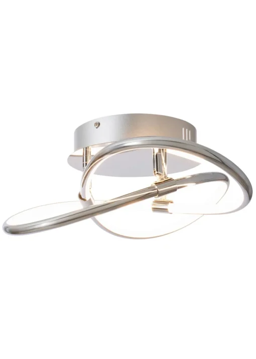 BHS Eero Knotted Shape LED Flush Ceiling Light Chrome (15cm x 36cm)