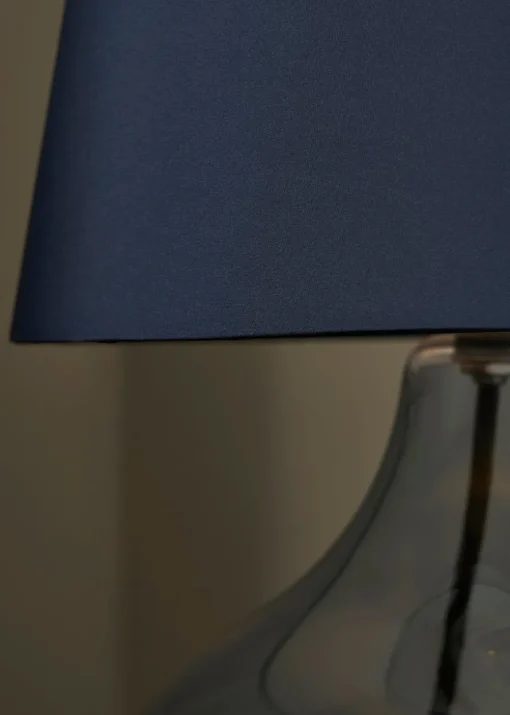 BHS Elder Glass Table Lamp Blue (33cm x 24cm)
