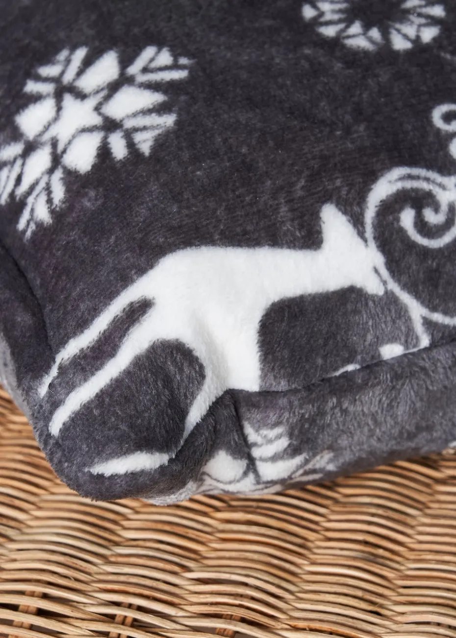 BHS Grey Christmas Stag Cushion