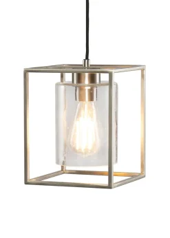 BHS Hardy 1 Light Pendant Satin Nickel (Adjustable 57-127cm x 18cm)
