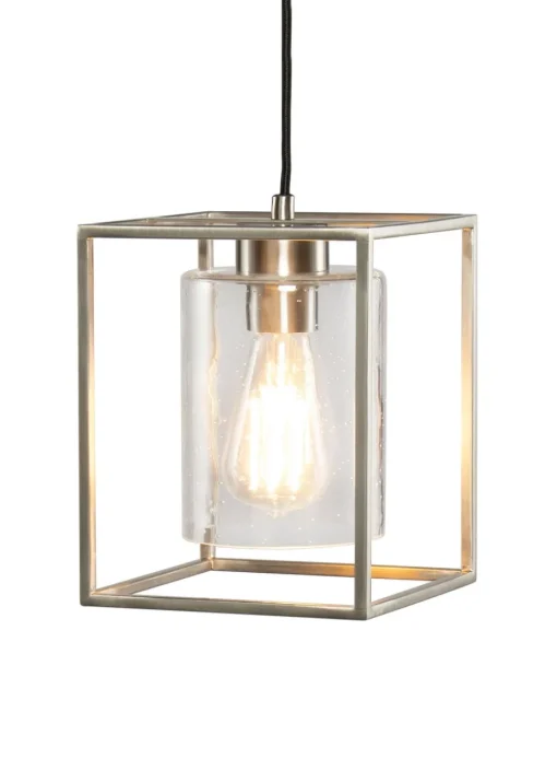 BHS Hardy 1 Light Pendant Satin Nickel (Adjustable 57-127cm x 18cm)
