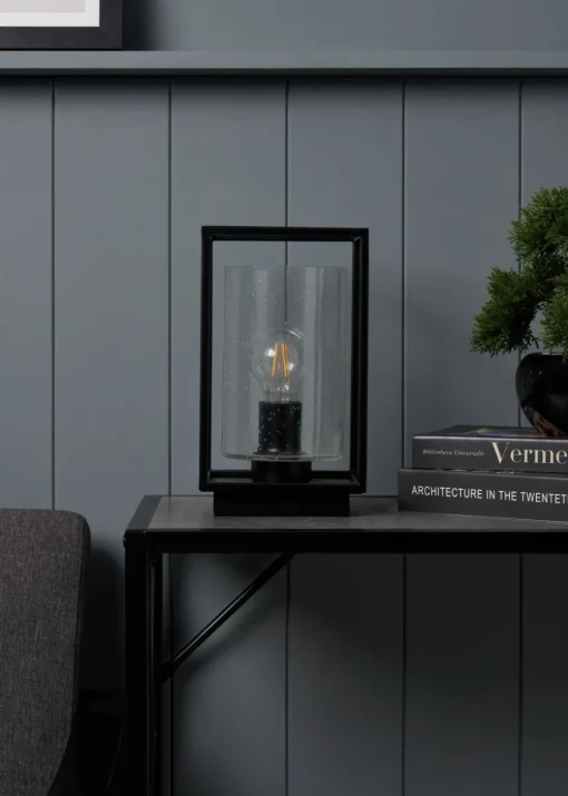 BHS Hardy Table Lamp Matt Black (27cm x 16cm)