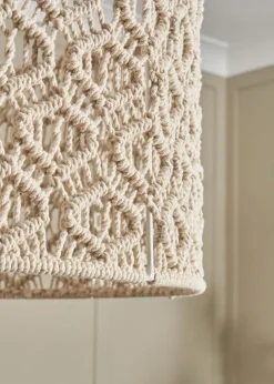 BHS Ivory Large Macrame Easyfit Shade (26cm x 47cm)