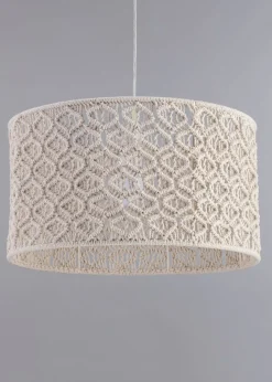 BHS Ivory Large Macrame Easyfit Shade (26cm x 47cm)