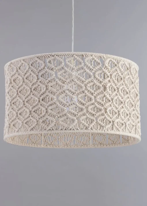 BHS Ivory Large Macrame Easyfit Shade (26cm x 47cm)