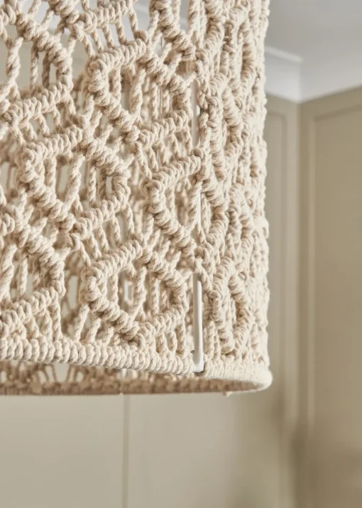 BHS Ivory Large Macrame Easyfit Shade (26cm x 47cm)