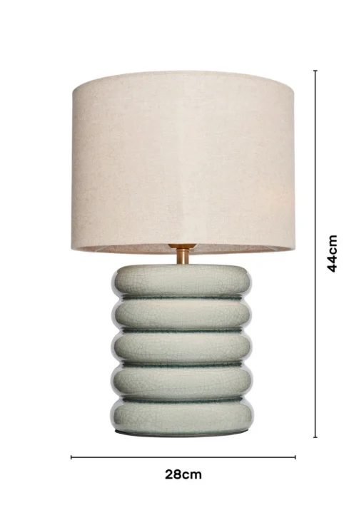 BHS Lighting Firenze Sage Grey Table Lamp (44cm x 28cm)