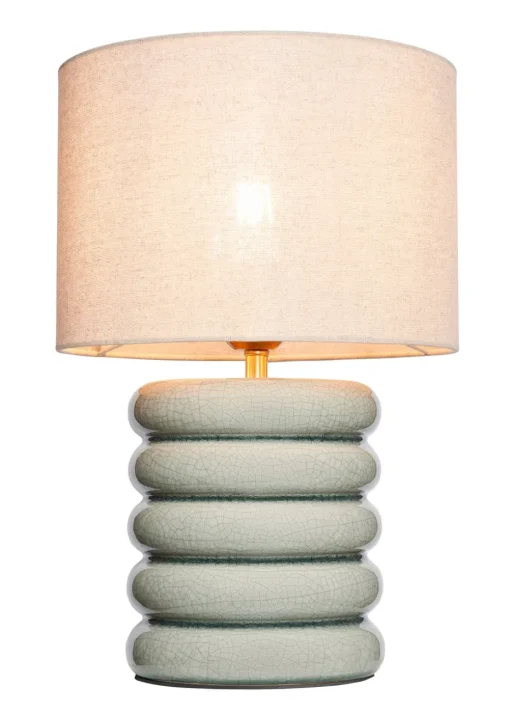 BHS Lighting Firenze Sage Grey Table Lamp (44cm x 28cm)