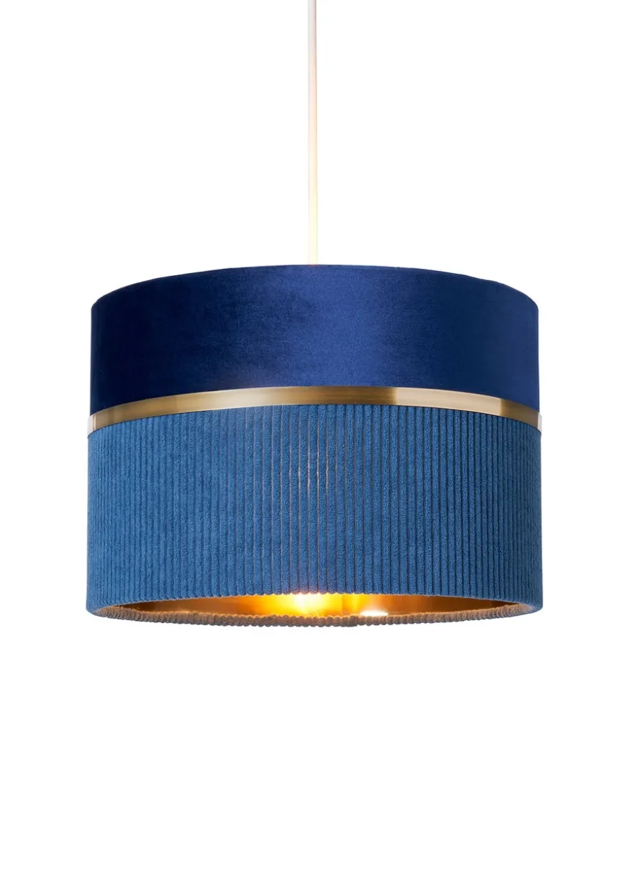 BHS Lighting Juel Velvet Easyfit Blue Shade (20cm x 30cm)