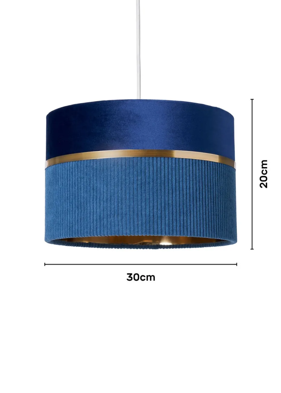 BHS Lighting Juel Velvet Easyfit Blue Shade (20cm x 30cm)