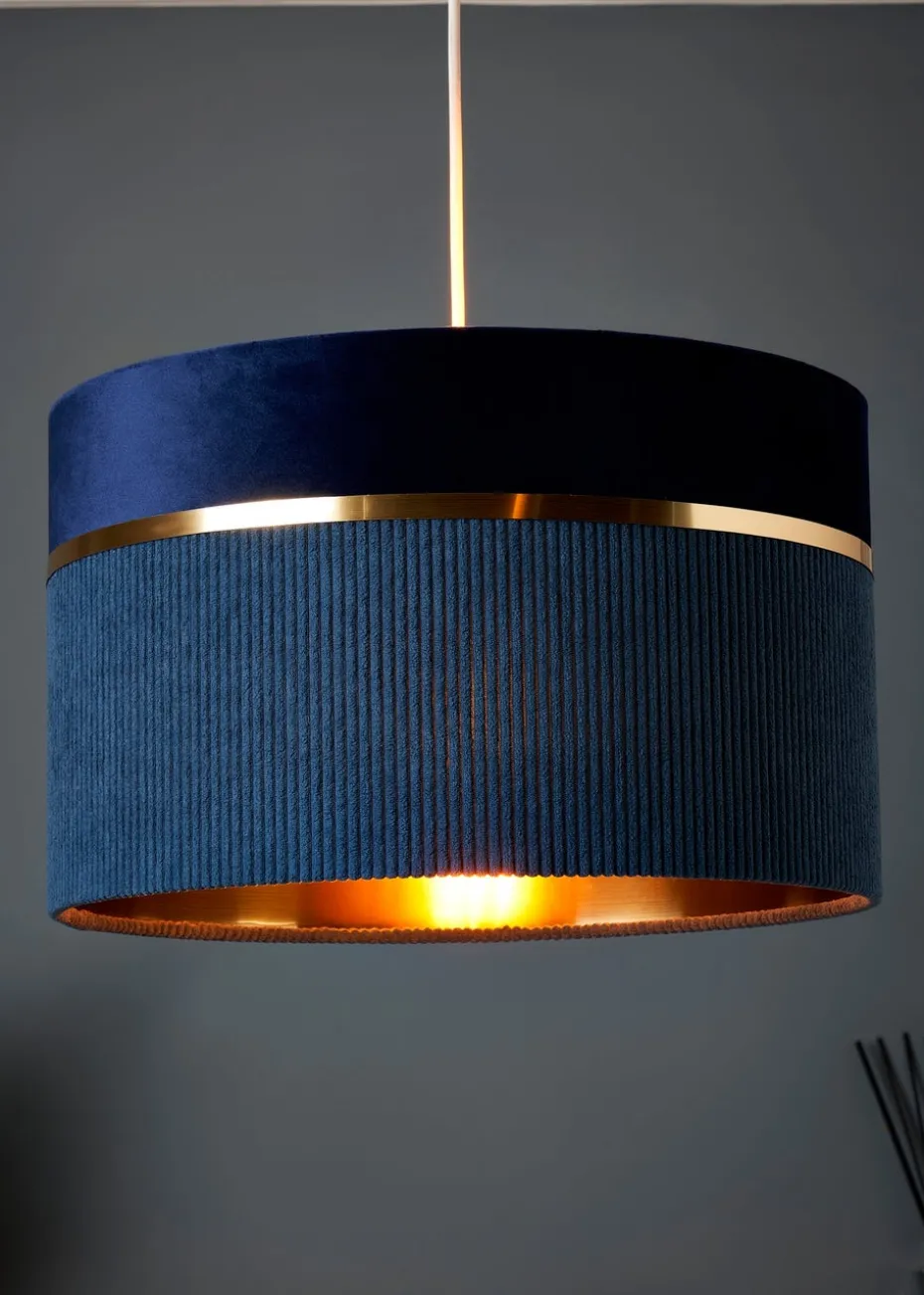 BHS Lighting Juel Velvet Easyfit Blue Shade (20cm x 30cm)