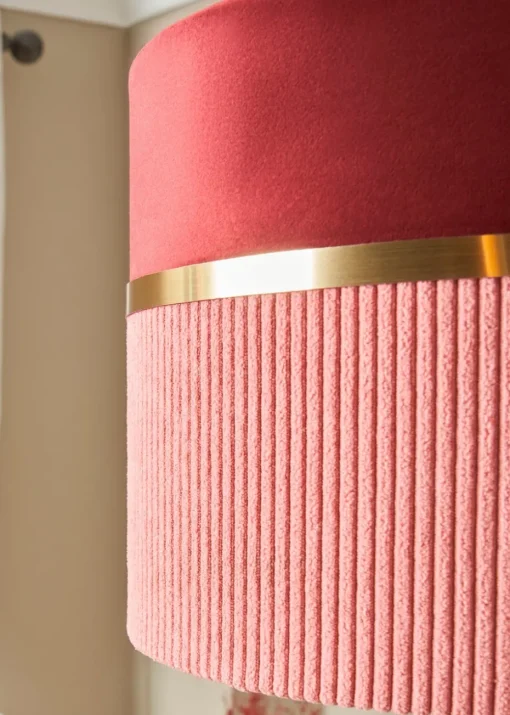 BHS Lighting Juel Velvet Easyfit Pink Shade (20cm x 30cm)