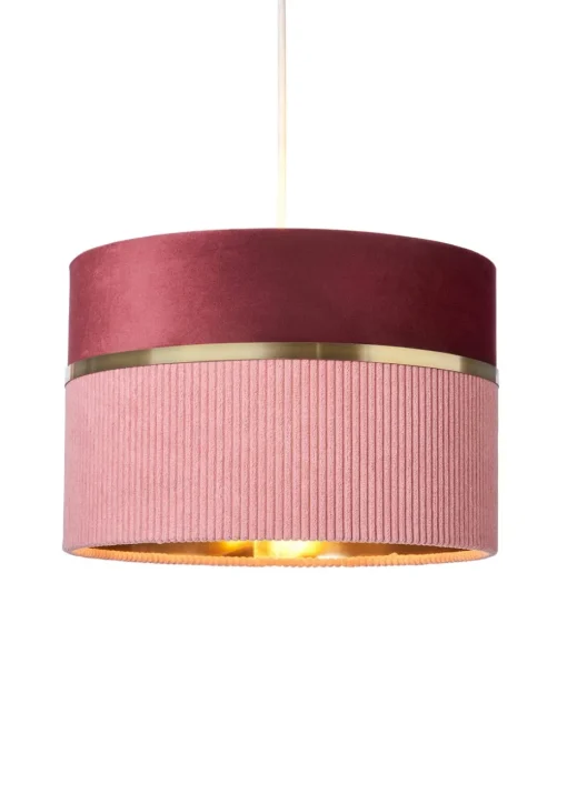 BHS Lighting Juel Velvet Easyfit Pink Shade (20cm x 30cm)