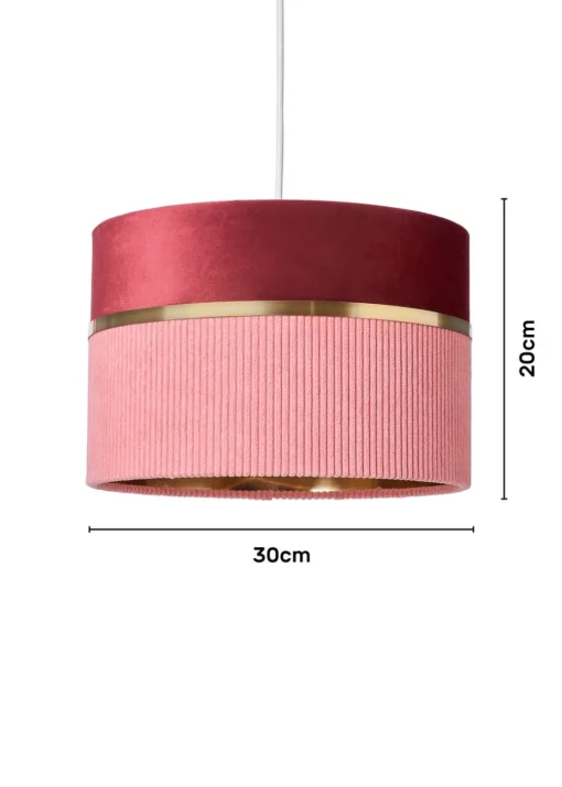 BHS Lighting Juel Velvet Easyfit Pink Shade (20cm x 30cm)
