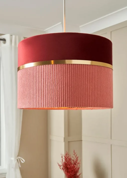 BHS Lighting Juel Velvet Easyfit Pink Shade (20cm x 30cm)