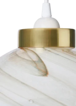 BHS Lighting Muna Marble Effect Glass Easyfit Shade (22cm x 22cm)