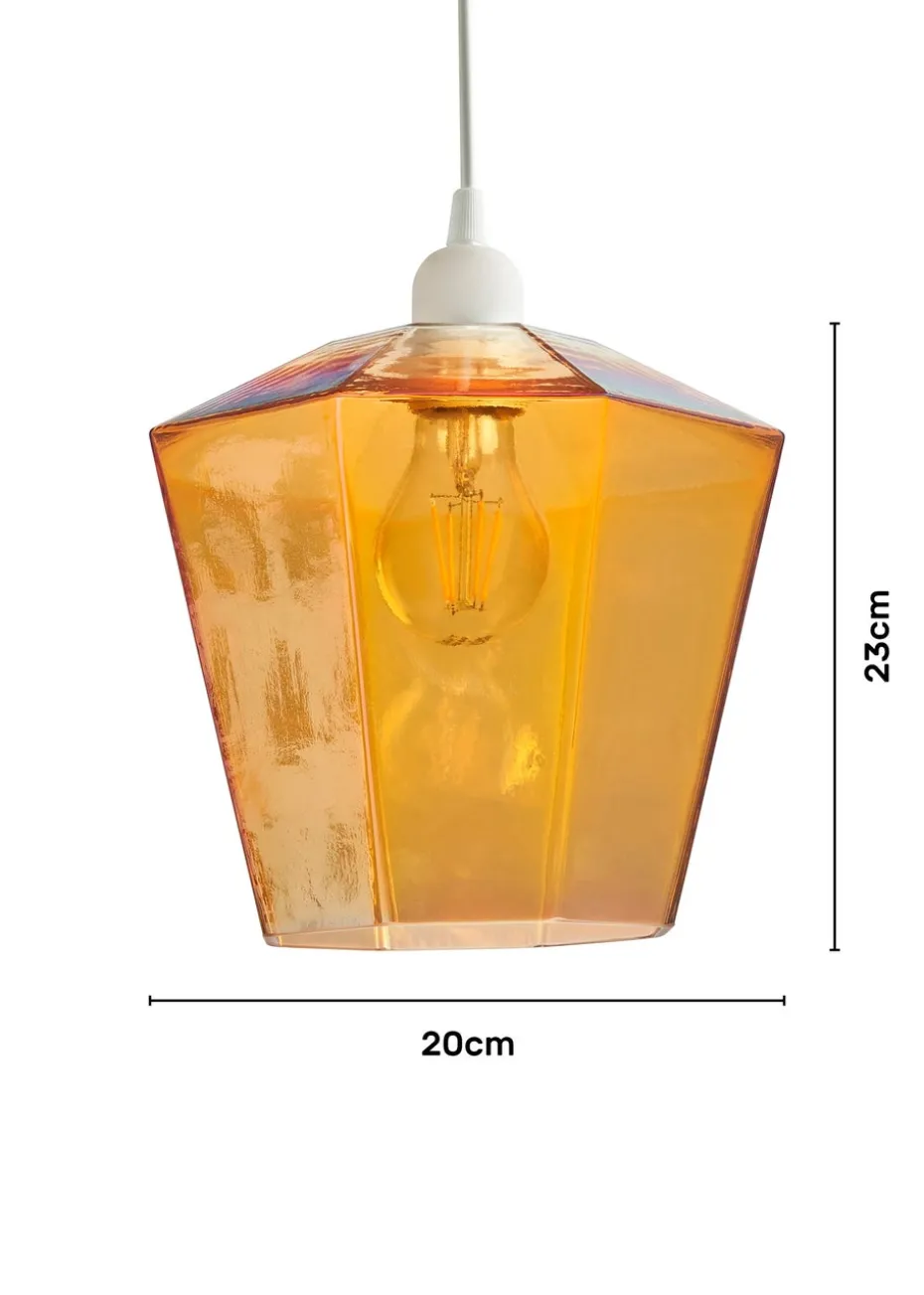 BHS Lighting Octagon Easyfit Glass Amber (23cm x 20cm)