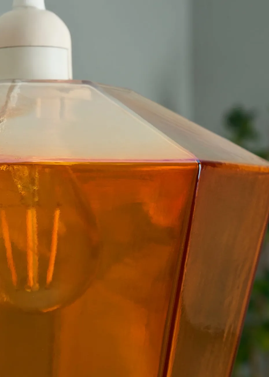 BHS Lighting Octagon Easyfit Glass Amber (23cm x 20cm)