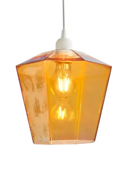 BHS Lighting Octagon Easyfit Glass Amber (23cm x 20cm)