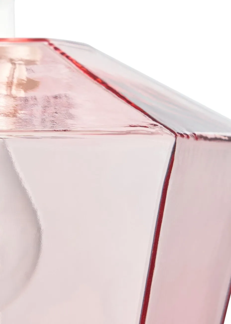 BHS Lighting Octagon Easyfit Glass Pink (23cm x 20cm)