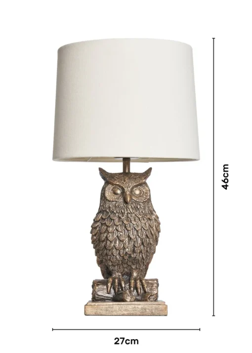 BHS Lighting Ollie Owl Bronze Table Lamp (46cm x 27cm)