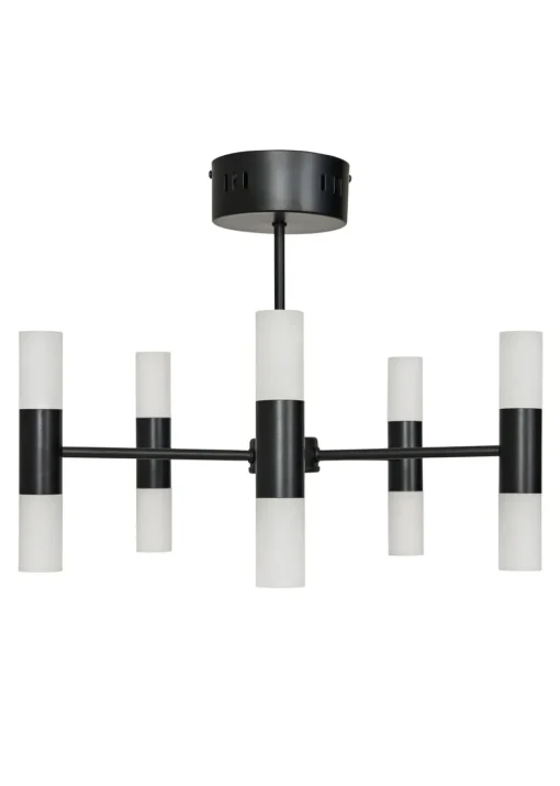 BHS Lois 10 Light Semi Flush LED Black (35cm x 43cm)