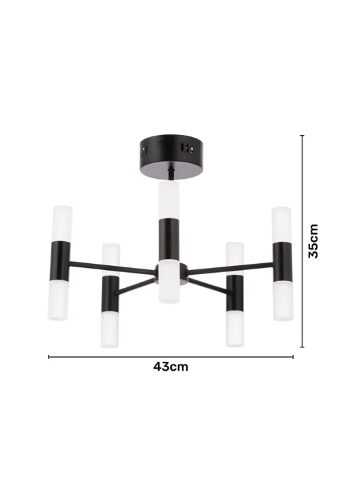 BHS Lois 10 Light Semi Flush LED Black (35cm x 43cm)