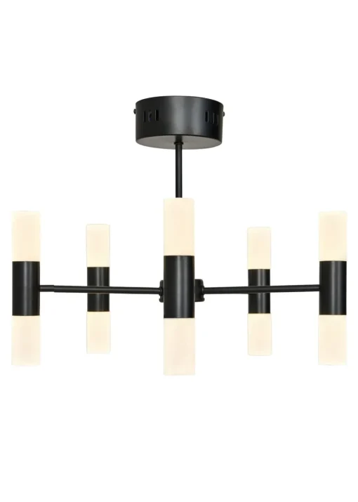 BHS Lois 10 Light Semi Flush LED Black (35cm x 43cm)