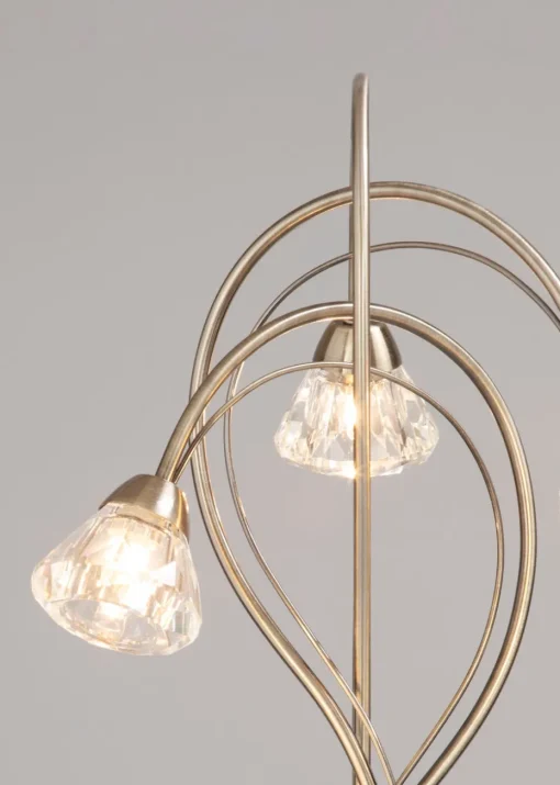 BHS Marianne Floor Lamp 3 Light Antique Brass (163cm x 35cm)