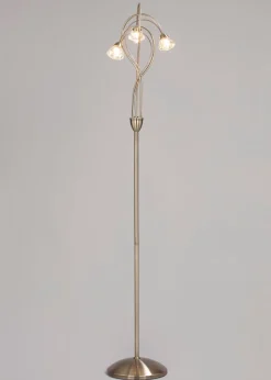 BHS Marianne Floor Lamp 3 Light Antique Brass (163cm x 35cm)