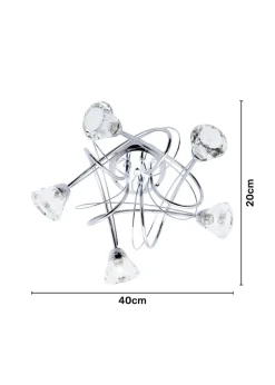 BHS Marianne Flush Ceiling 5 Light Chrome (20cm x 40cm)