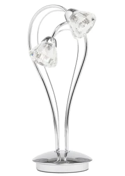 BHS Marianne Table Lamp 2 Light Chrome (38cm x 21cm)