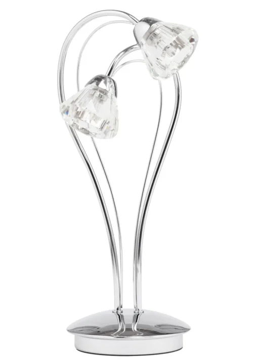 BHS Marianne Table Lamp 2 Light Chrome (38cm x 21cm)