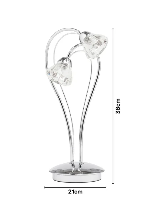 BHS Marianne Table Lamp 2 Light Chrome (38cm x 21cm)