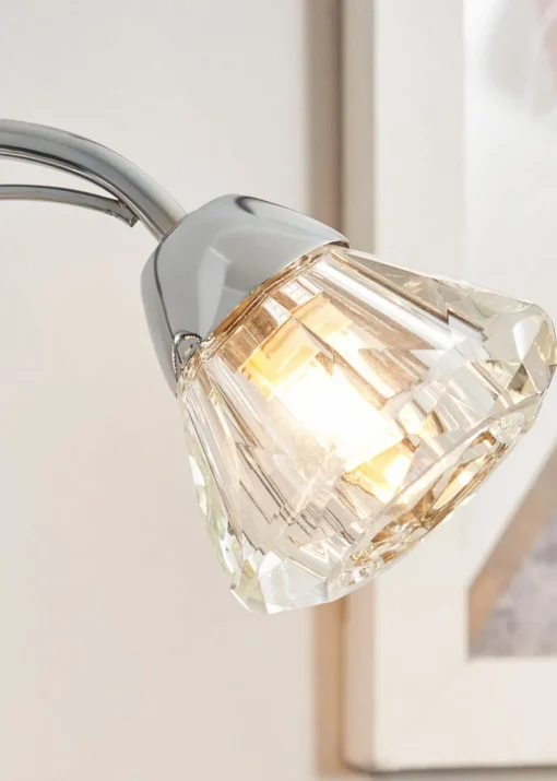 BHS Marianne Table Lamp 2 Light Chrome (38cm x 21cm)