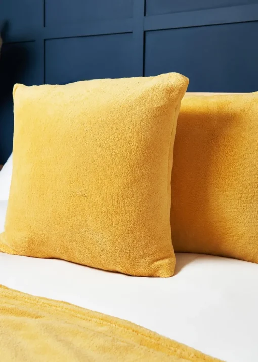 BHS Microfleece Ochre Cushion (45x45cm)