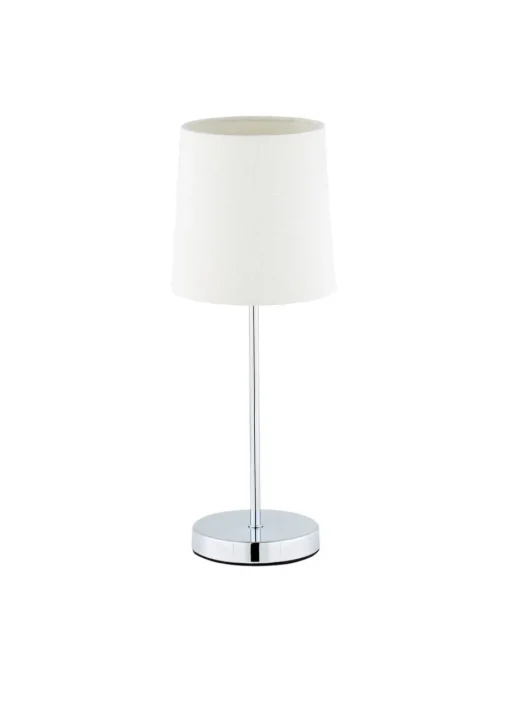 BHS Mira Touch Table Lamp Chrome & Natural (40cm x 15cm)