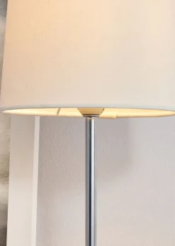 BHS Mira Touch Table Lamp Chrome & Natural (40cm x 15cm)